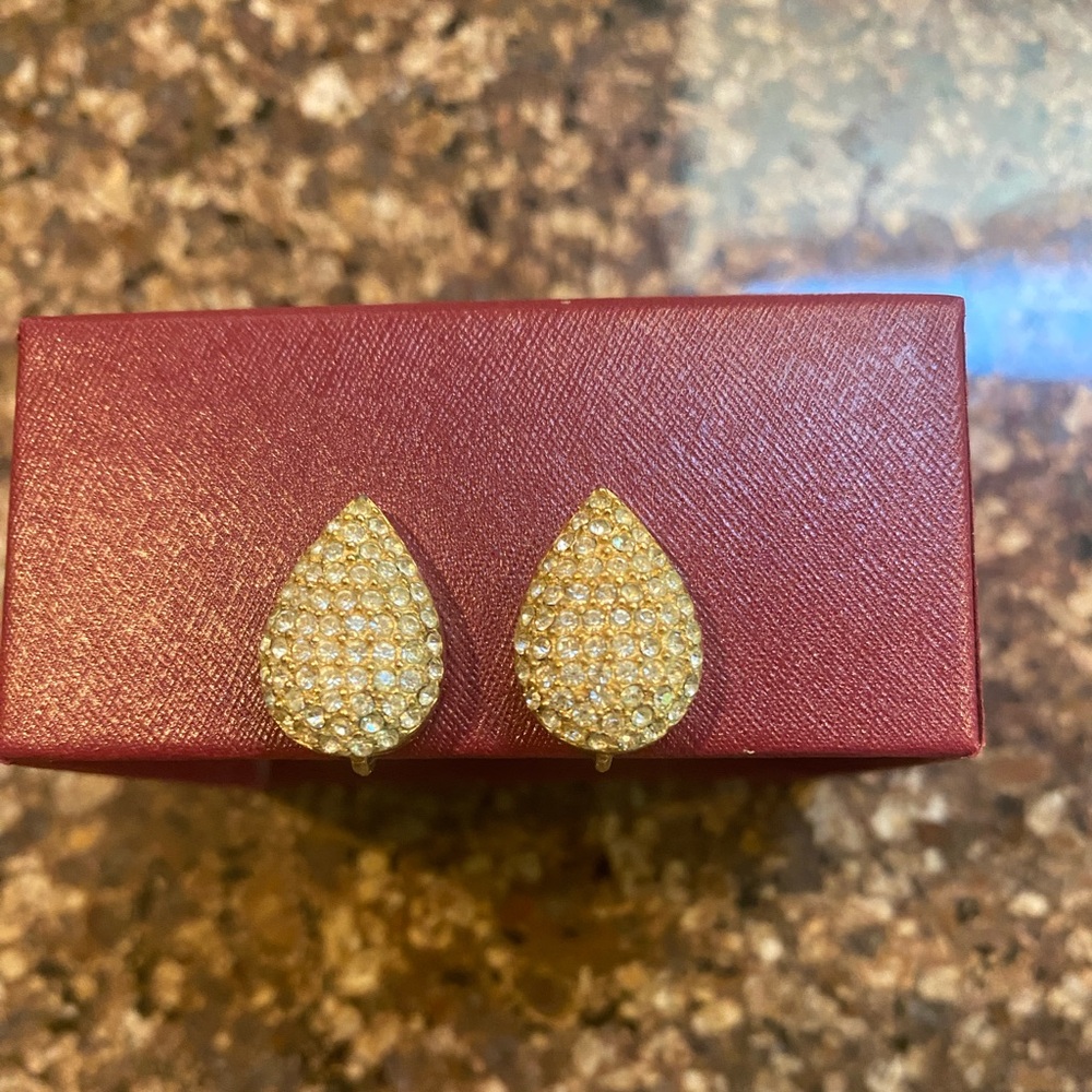 Vintage Dior Teardrop Clip On Earrings 1980s